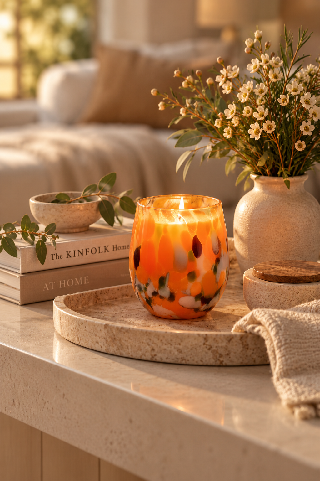 Quiet Moments | 400g Hand-Blown Glass Soy Candle | Up to 70 Hours