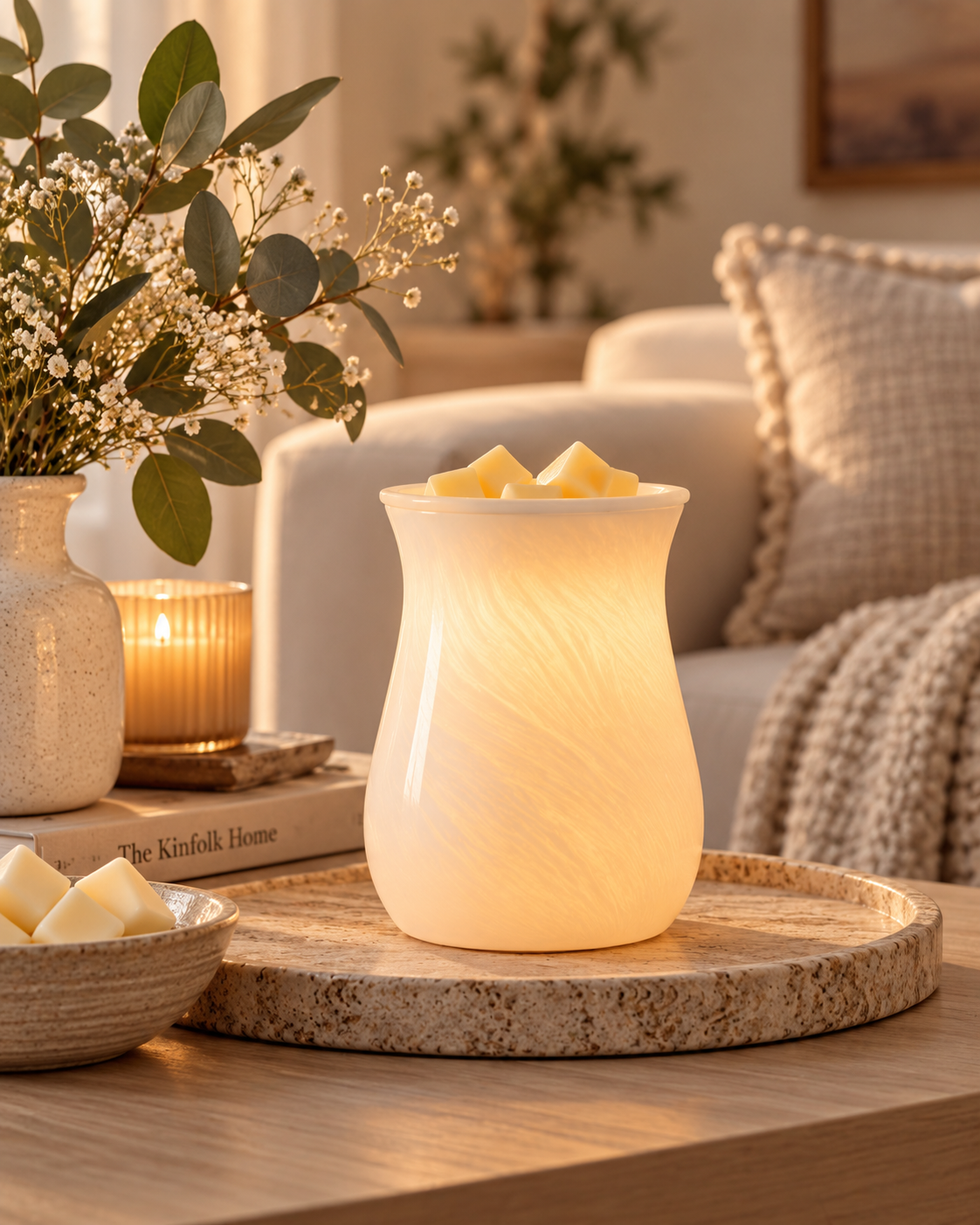 Moonstone Glass Illumination Wax Warmer | Complimentary 90g Wax Melt