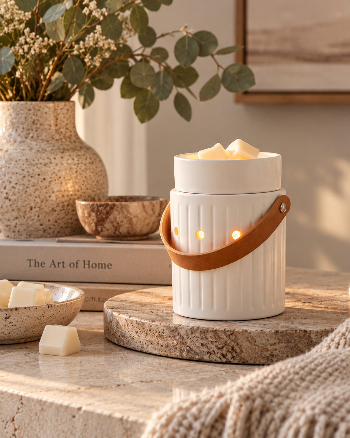 Leather Handle Illumination Wax Warmer | Complimentary 90g Wax Melt