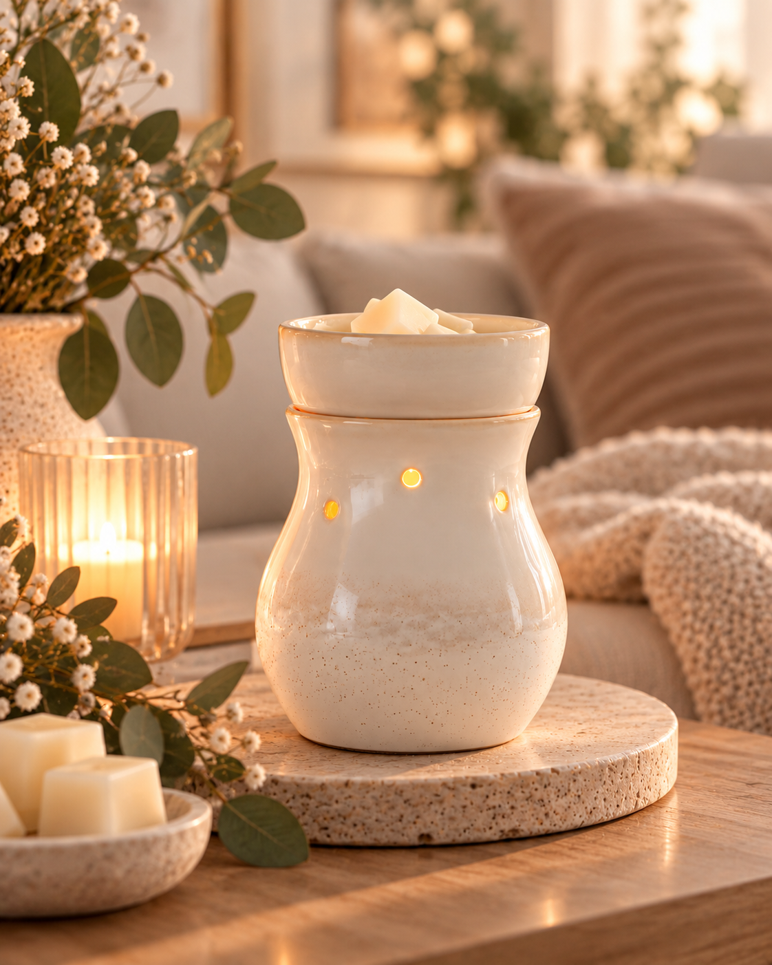 Frosted Farmhouse Illumination Wax Warmer | Complimentary 90g Wax Melt