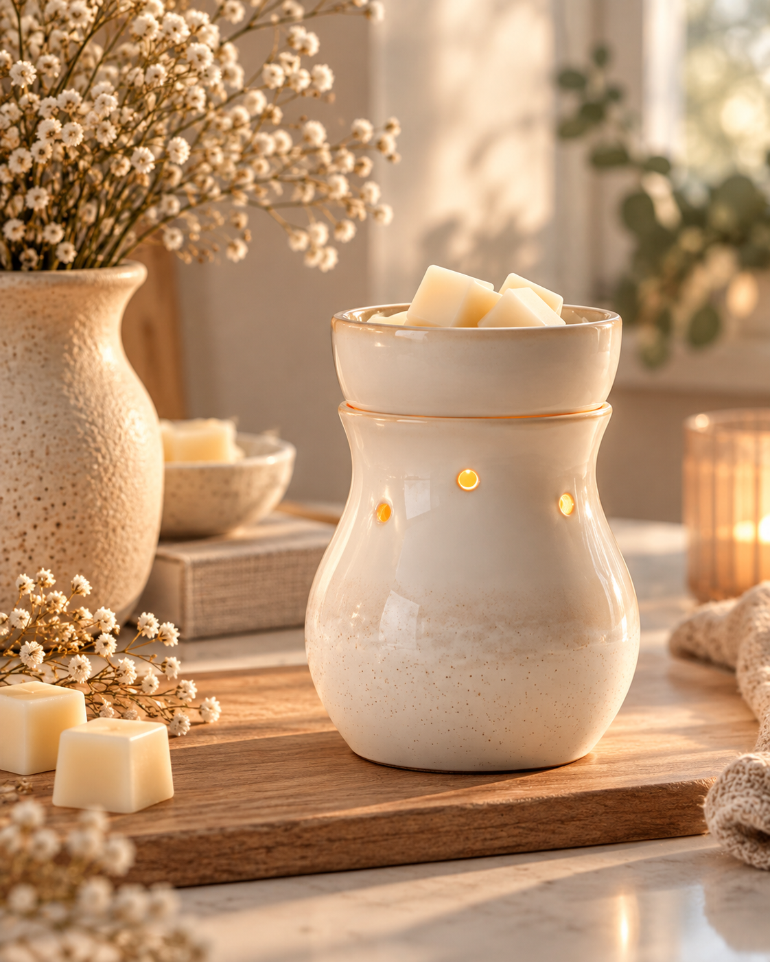 Frosted Farmhouse Illumination Wax Warmer | Complimentary 90g Wax Melt