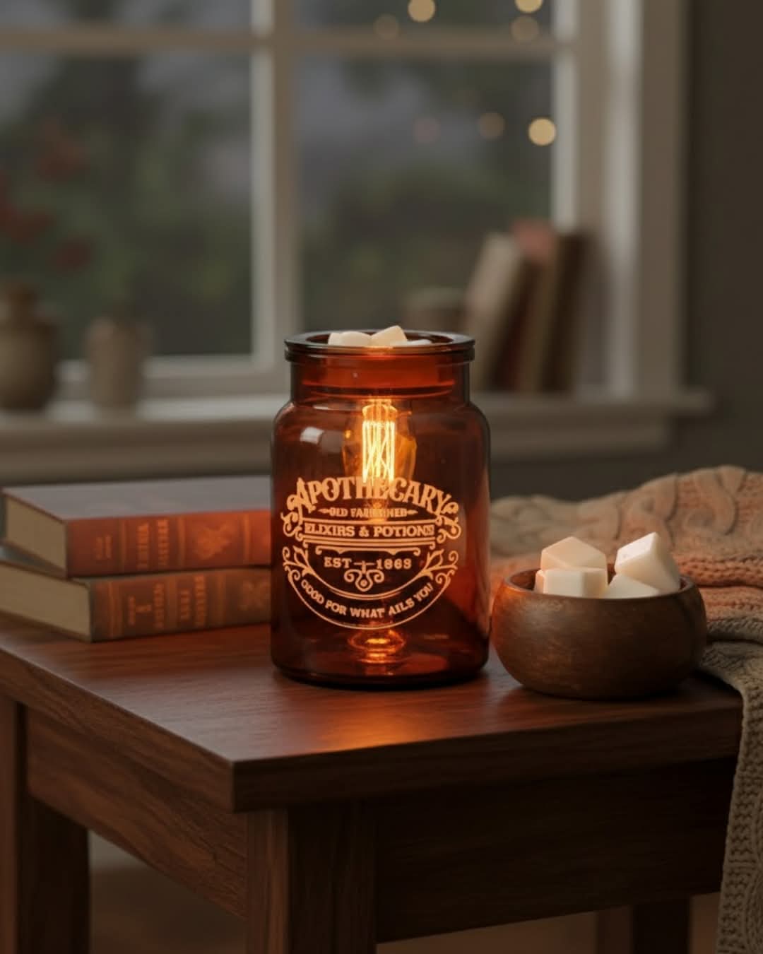 Apothecary Glass Illumination Wax Warmer | Complimentary Wax Melt