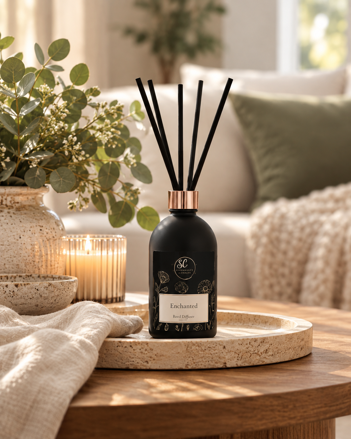 Matte Black Reed Diffuser | 250ml | Approx. 8–12 Months