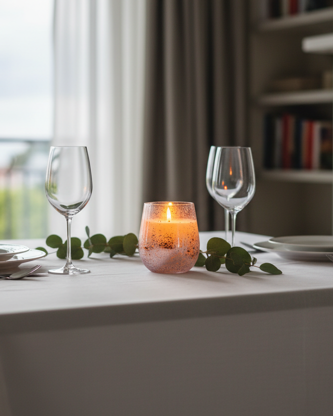 Rose Gold Candle Dinner Table