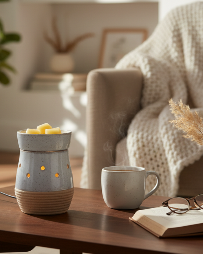 Rustic White Illumination Warmer Lifestyle Photo