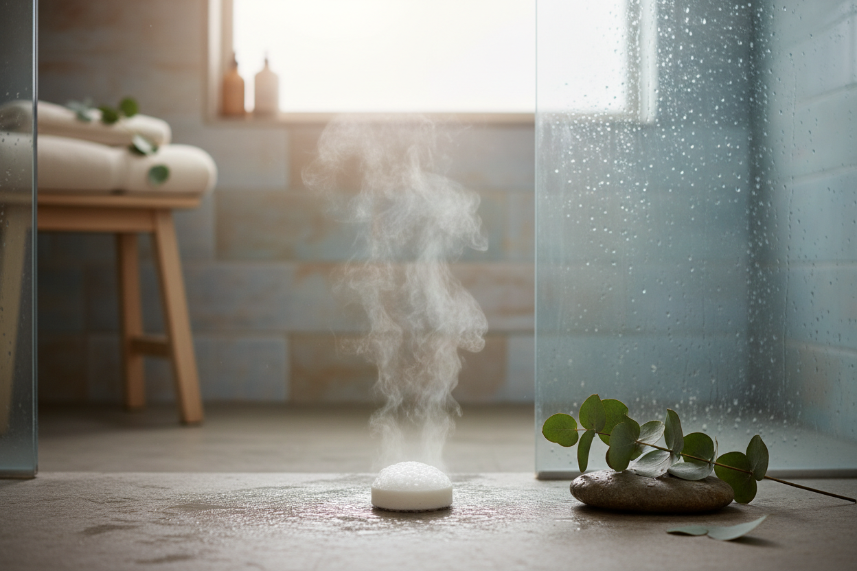 Shower Steamers in Calm Wellness Setting