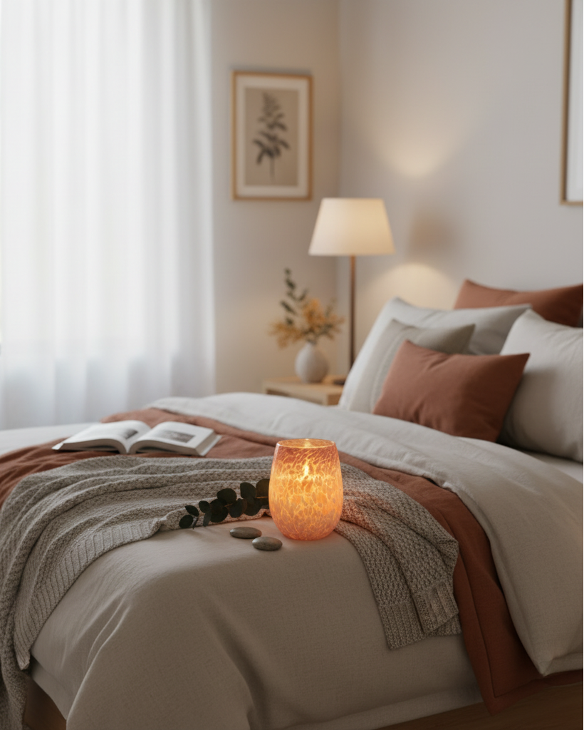 Solace candle bedroom setting