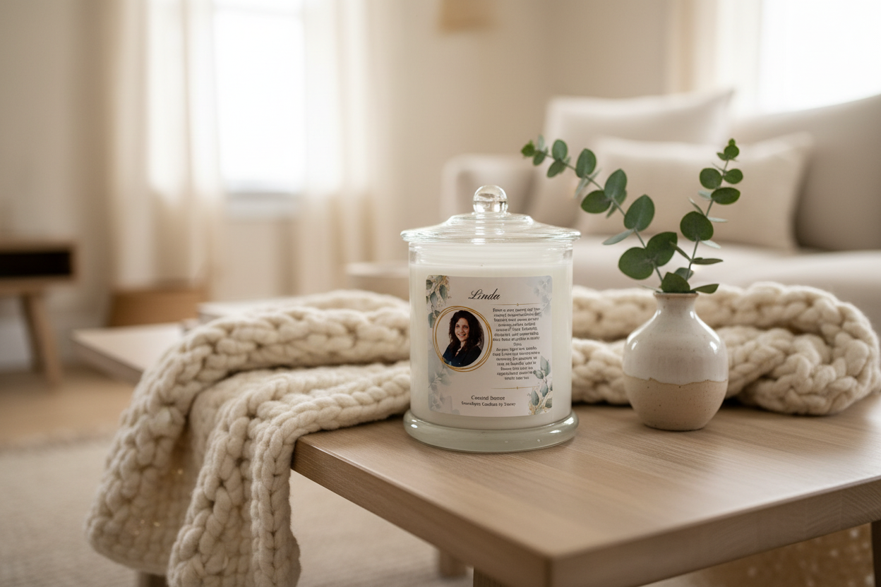 Someone Special White Candle in Living Room