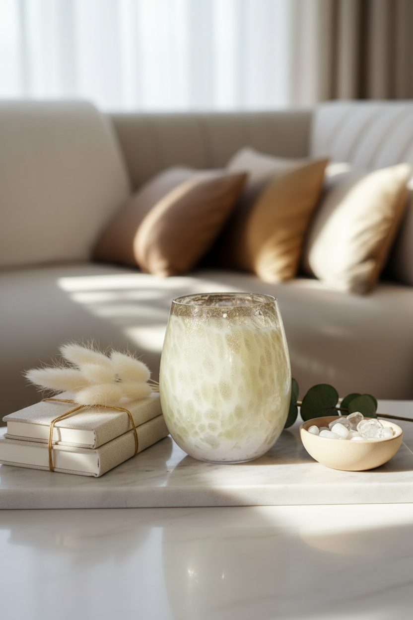 Tranquillity candle styled lifestyle portrait