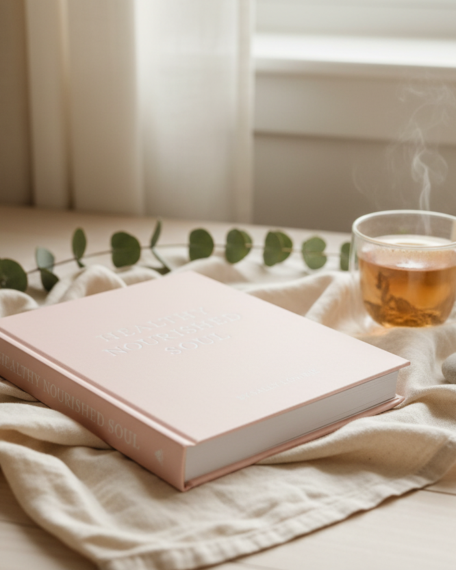 Wellness book in calming setting