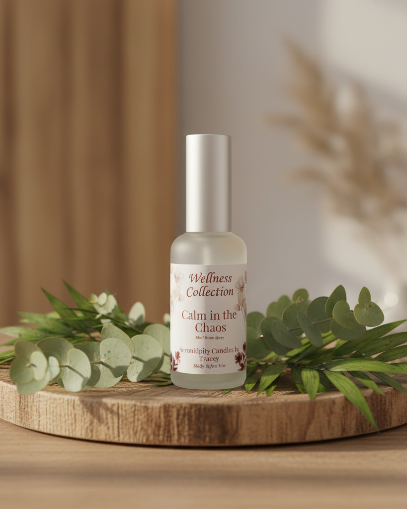 Wellness Room Spray with Green Leaves