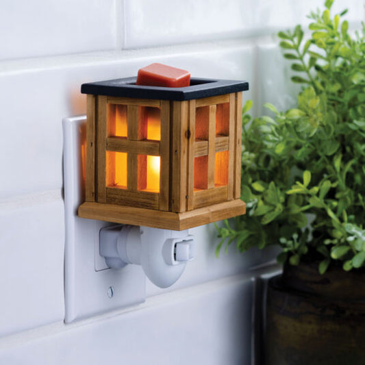 Wood Lantern Pluggable Warmer | Complimentary Wax Melt